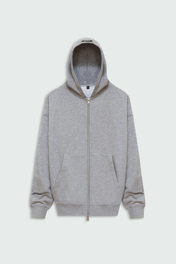 Fate Heavyweight Fleece Double Zip Hoodie - Heather Grey