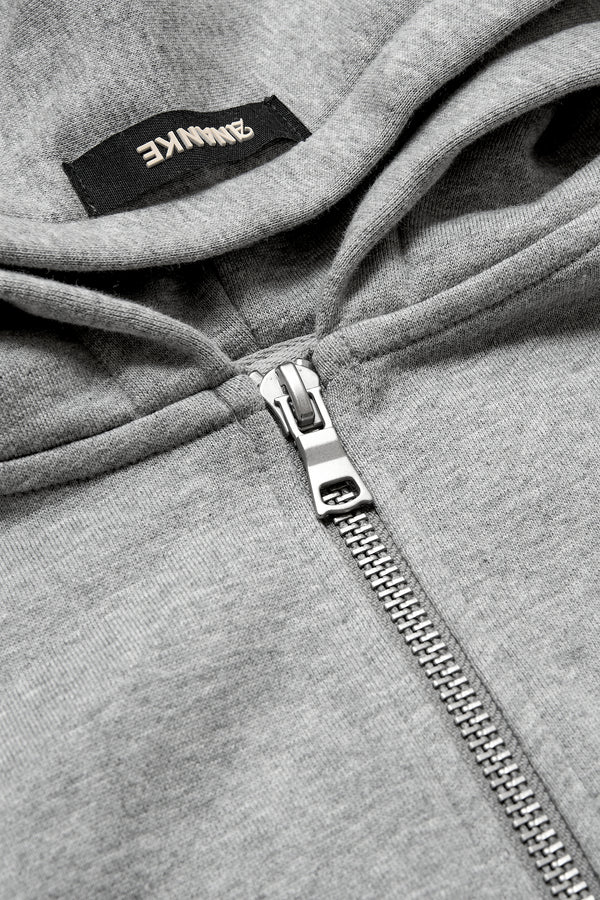 Fate Heavyweight Fleece Double Zip Hoodie - Heather Grey