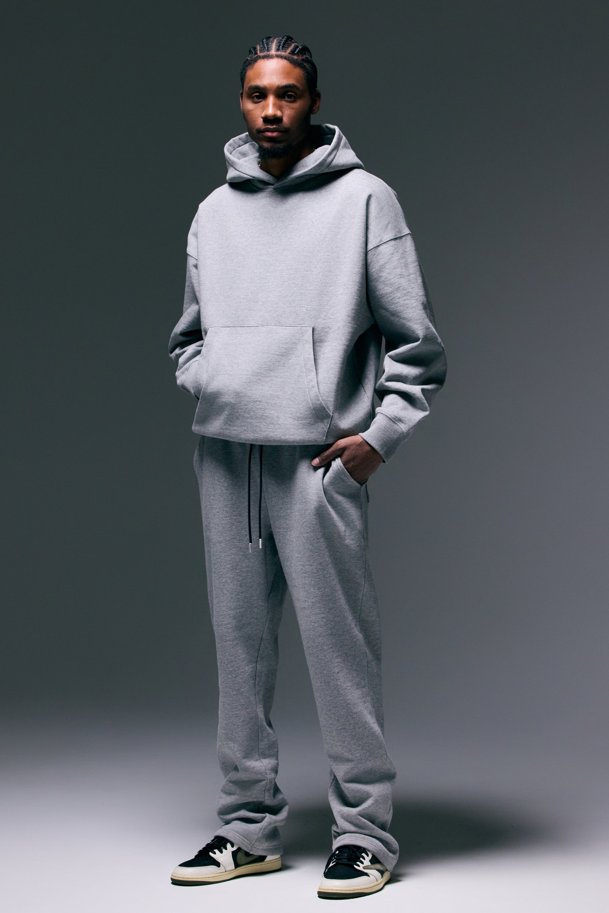 Fate Heavyweight Fleece Straight Leg Sweatpants - Heather Grey