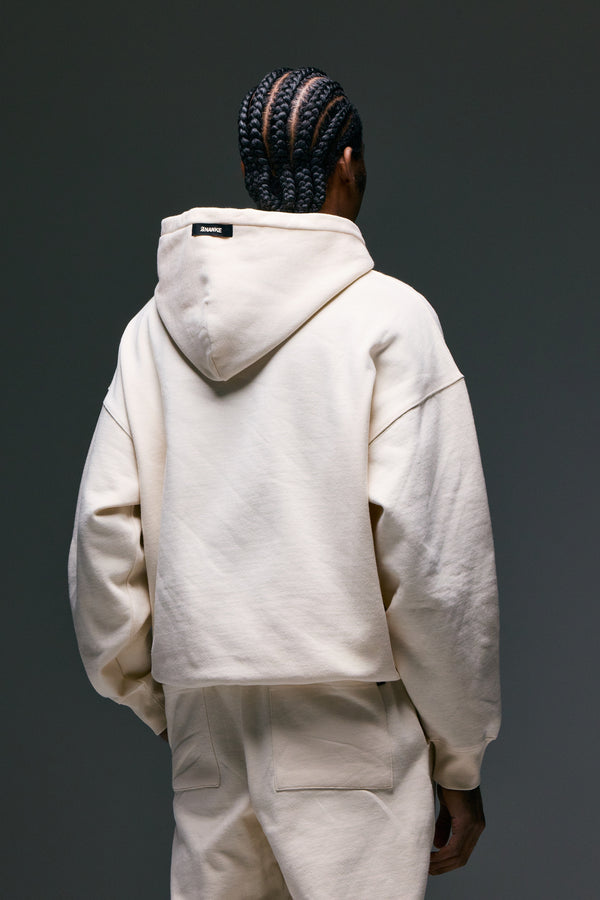 Fate Heavyweight Fleece Double Zip Hoodie - Cream