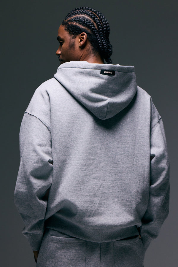 Fate Heavyweight Fleece Double Zip Hoodie - Heather Grey